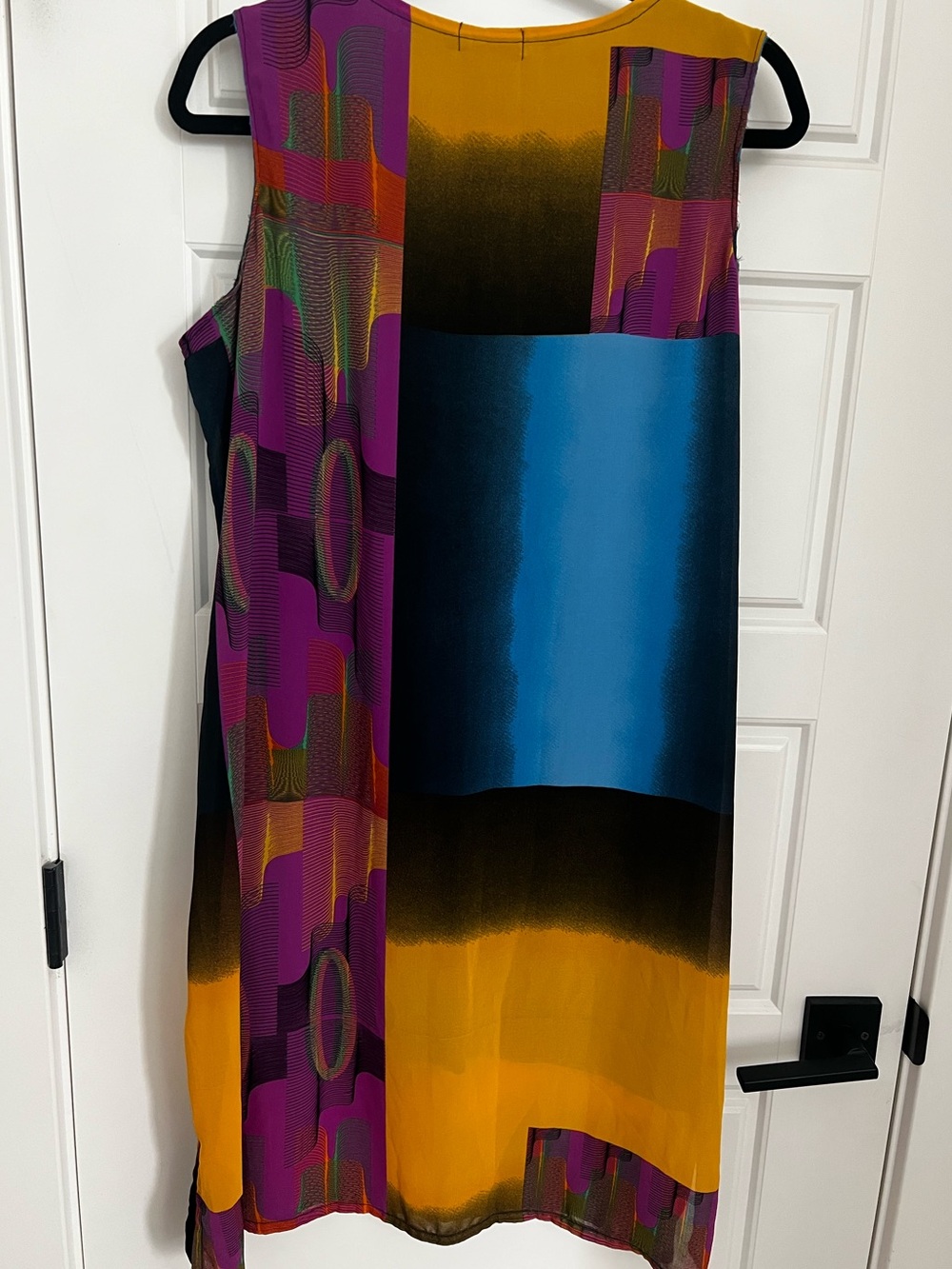 Topshop Abstract Colorblock Sheer Midi Dress XXL Artsy Oversized EUC BOHO - Picture 4 of 11
